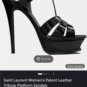 Saint Laurent Black Patent Leather Platform Heels